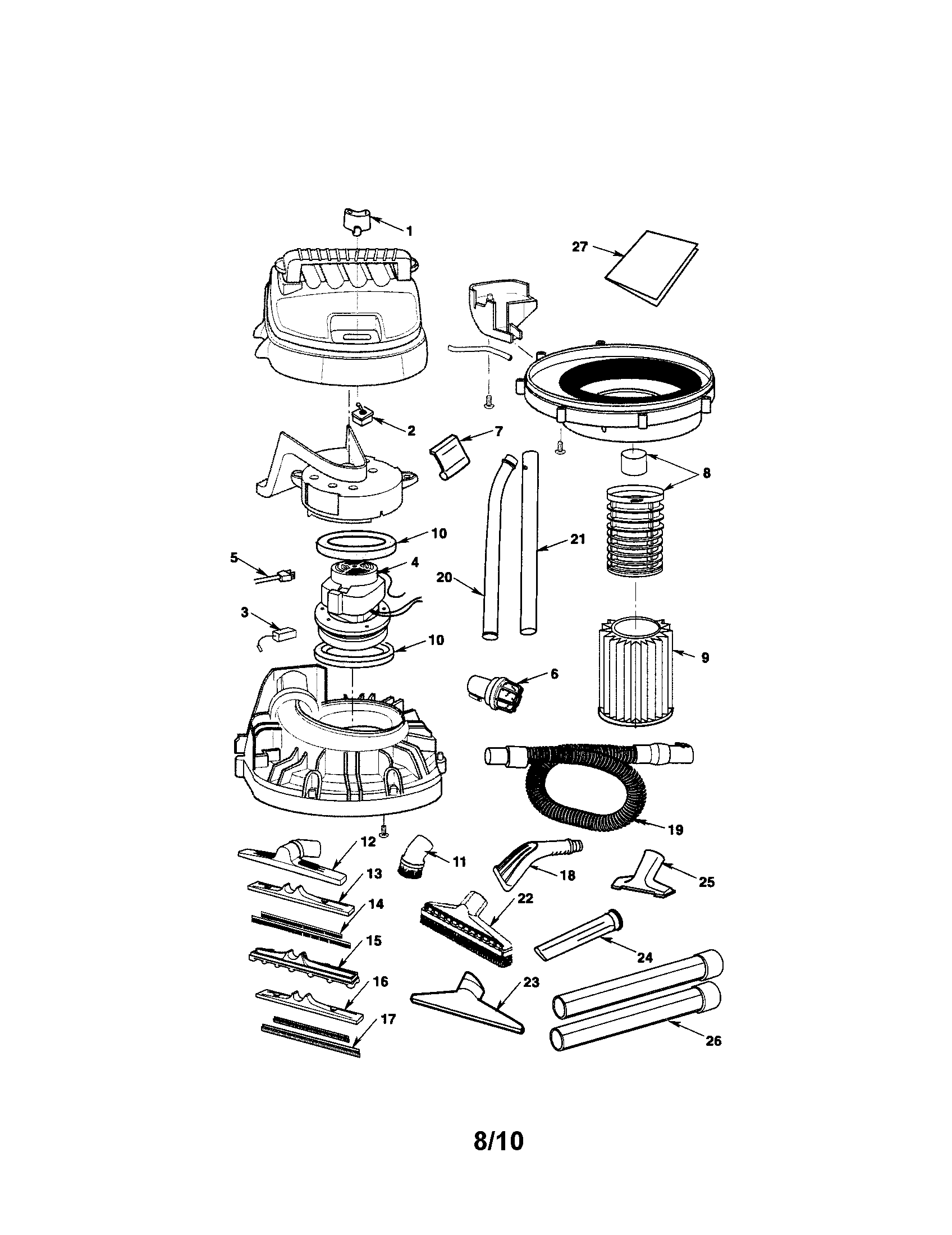 Nozzles/filter/motor