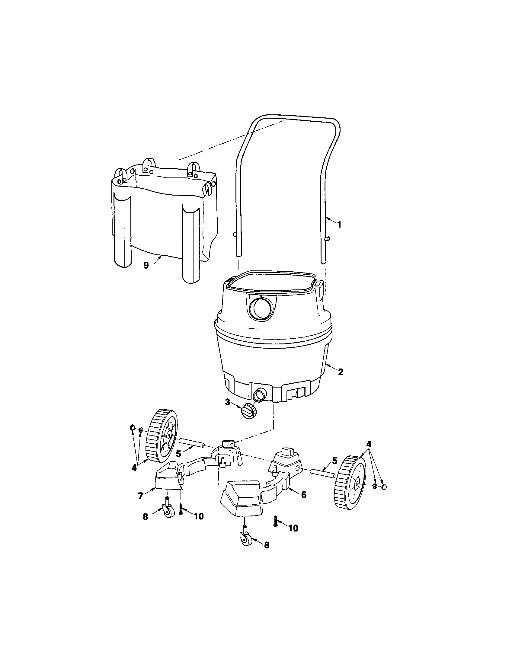Dust drum/handle/wheels