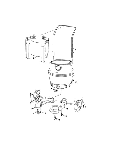 Dust drum/handle/wheels