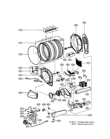 Drum/motor: gas type