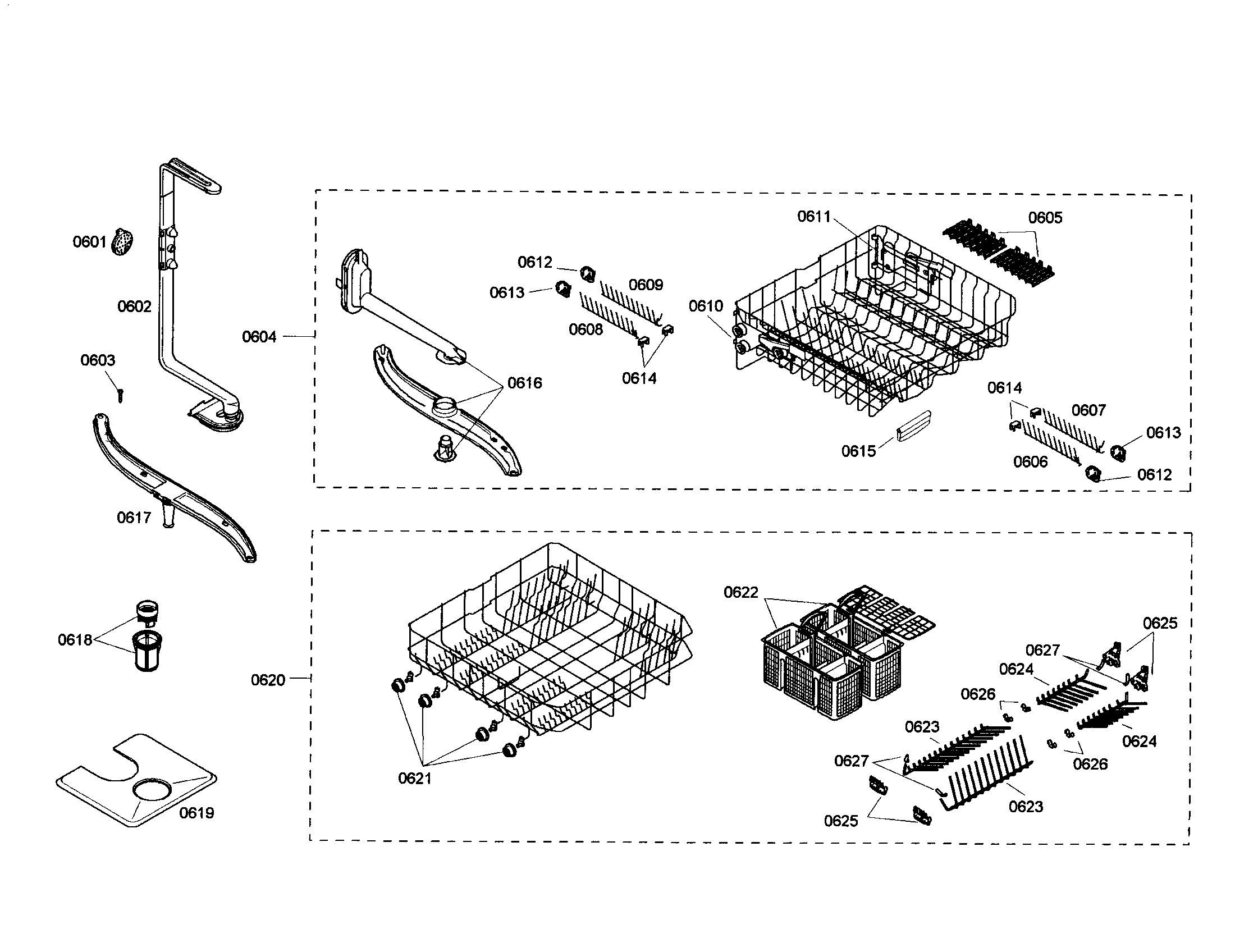 Racks/spray arm