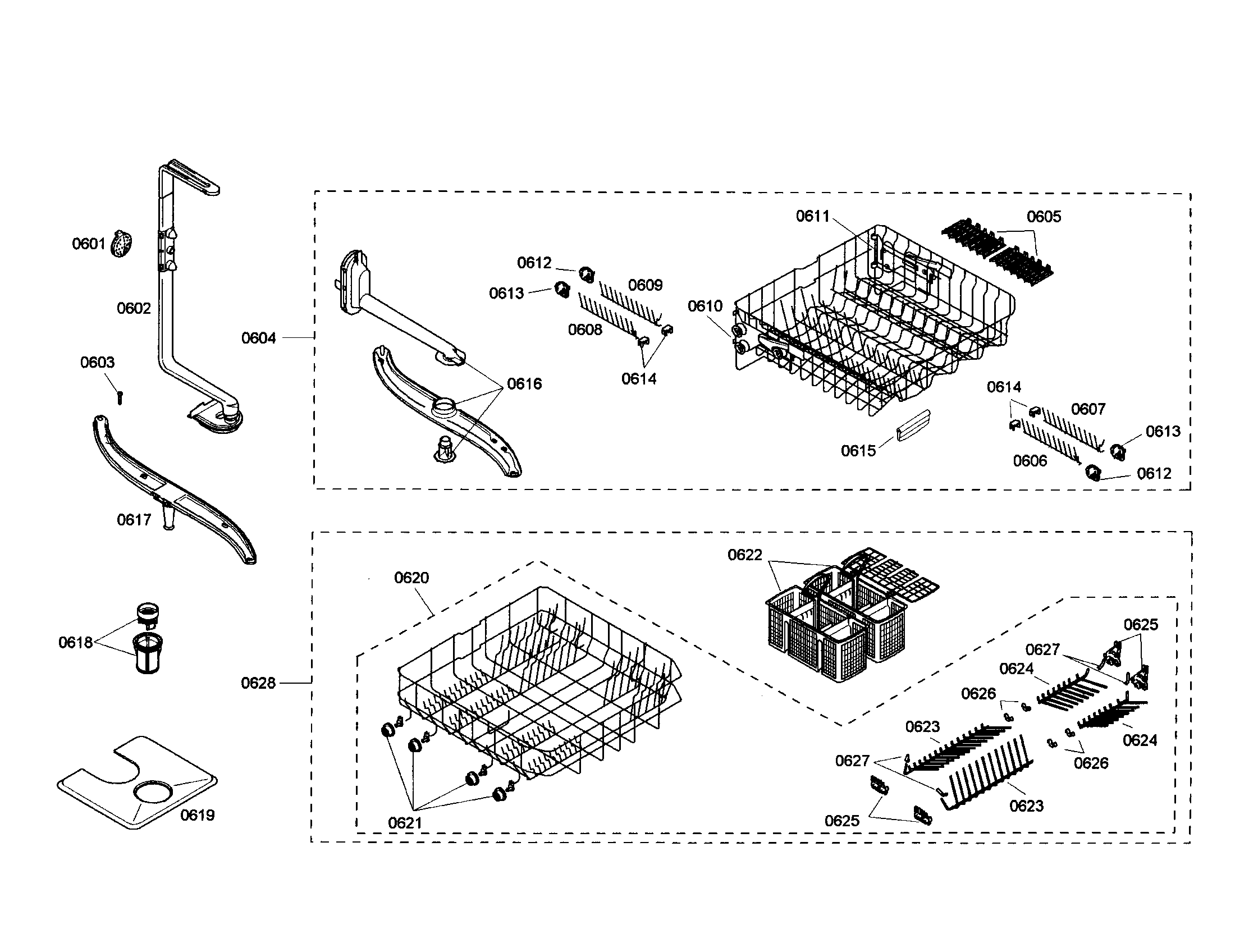 Racks/spray arm