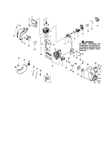 Cylinder/crankshaft/fuel tank
