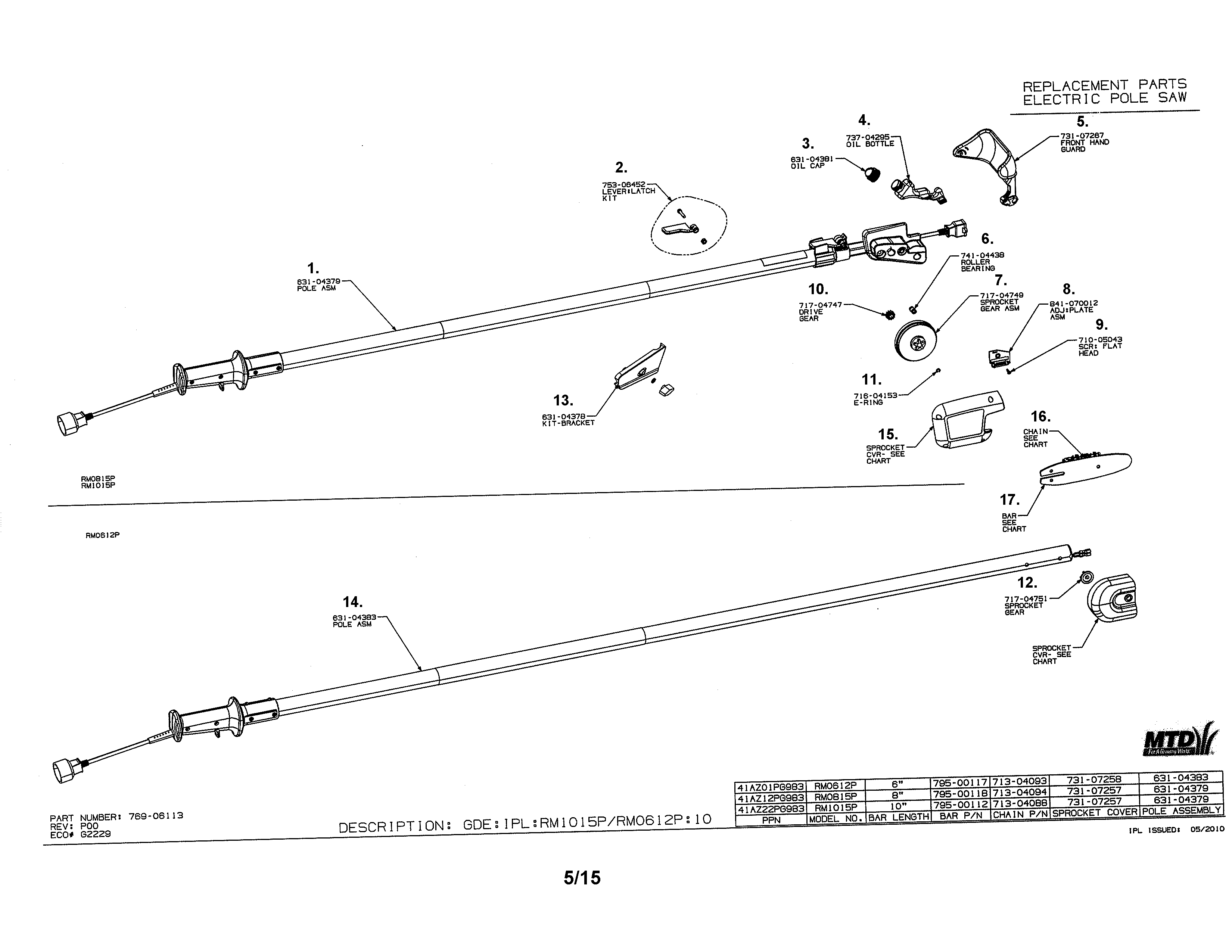 Electric pole saw