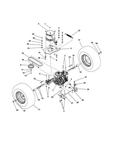 Transaxle/drive motor/rear wheels