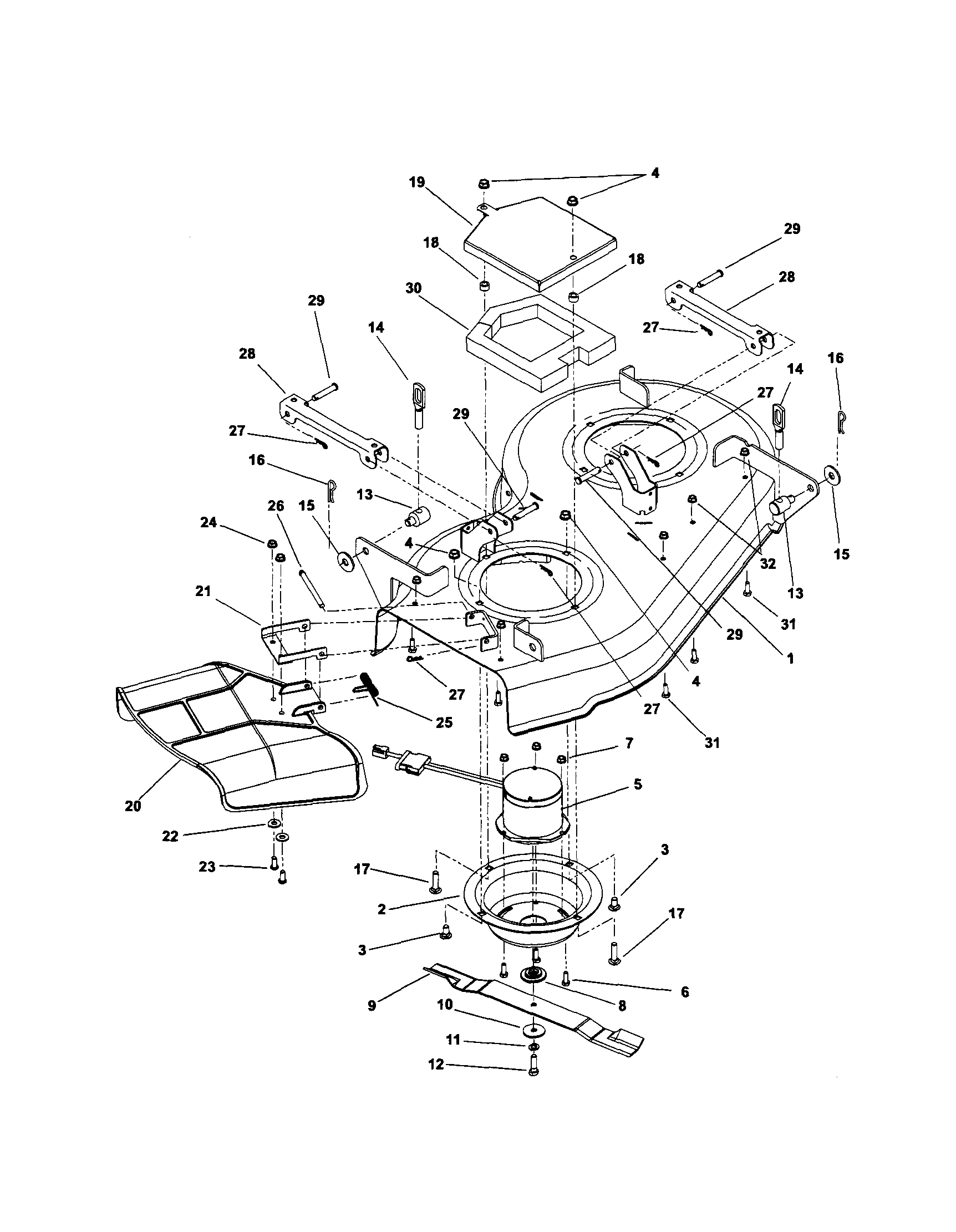 MOWER DECK/MOTORS/BLADES