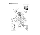 Ariens 915143 engine/exhaust/belts/idlers diagram