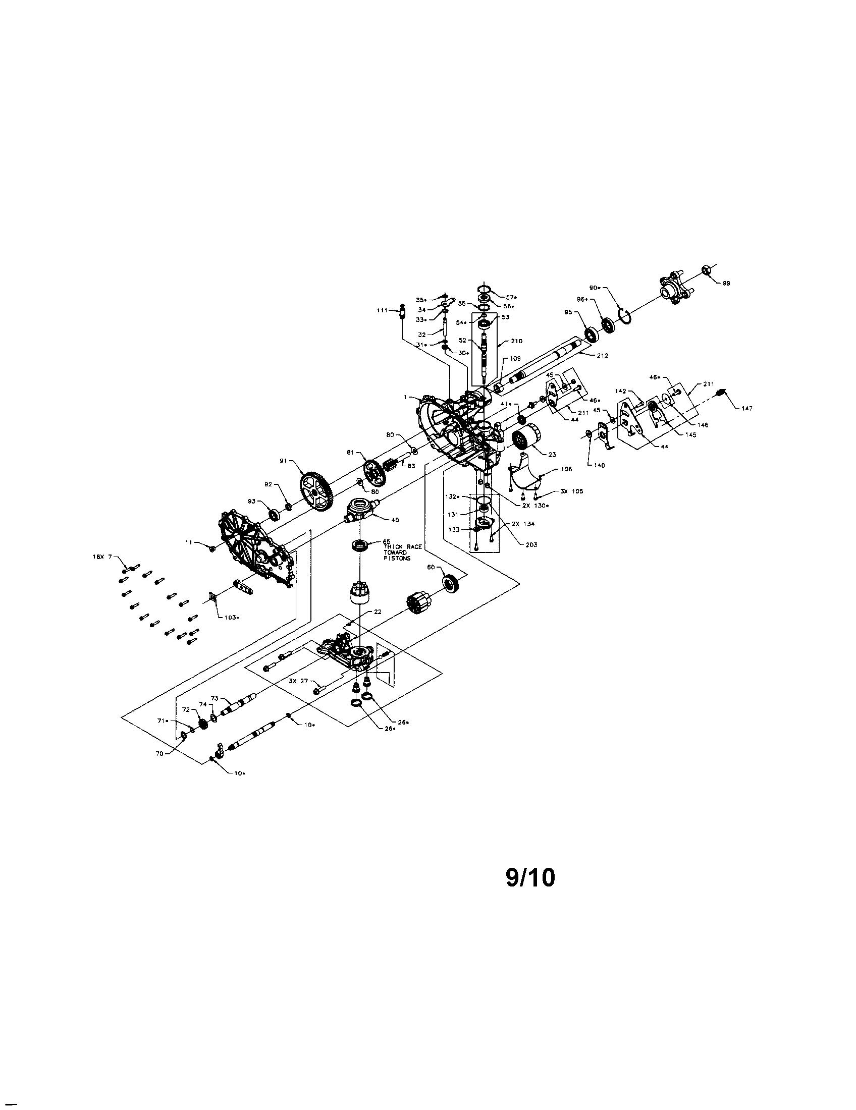 Hydrostatic pump-left hand