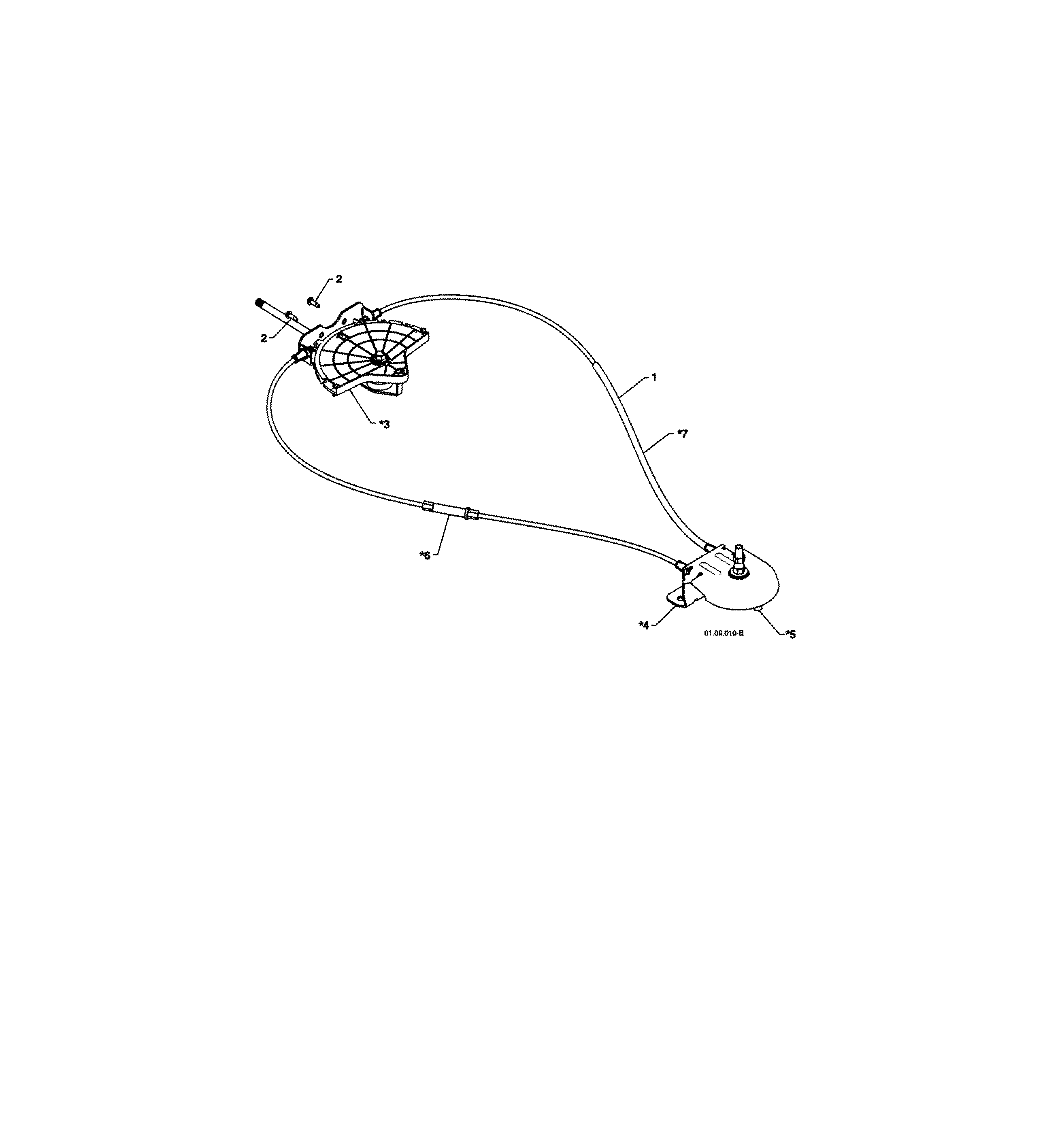 Lever cable rotator assy