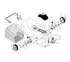 Poulan 96142008600 drive control/gear case/wheels diagram
