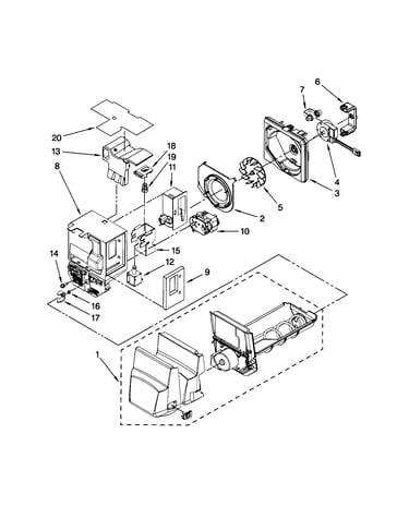 Motor & ice container