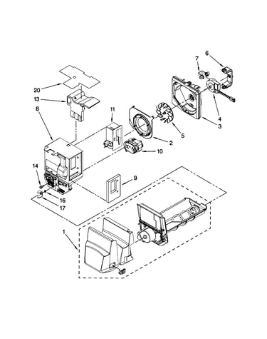 Motor & ice container