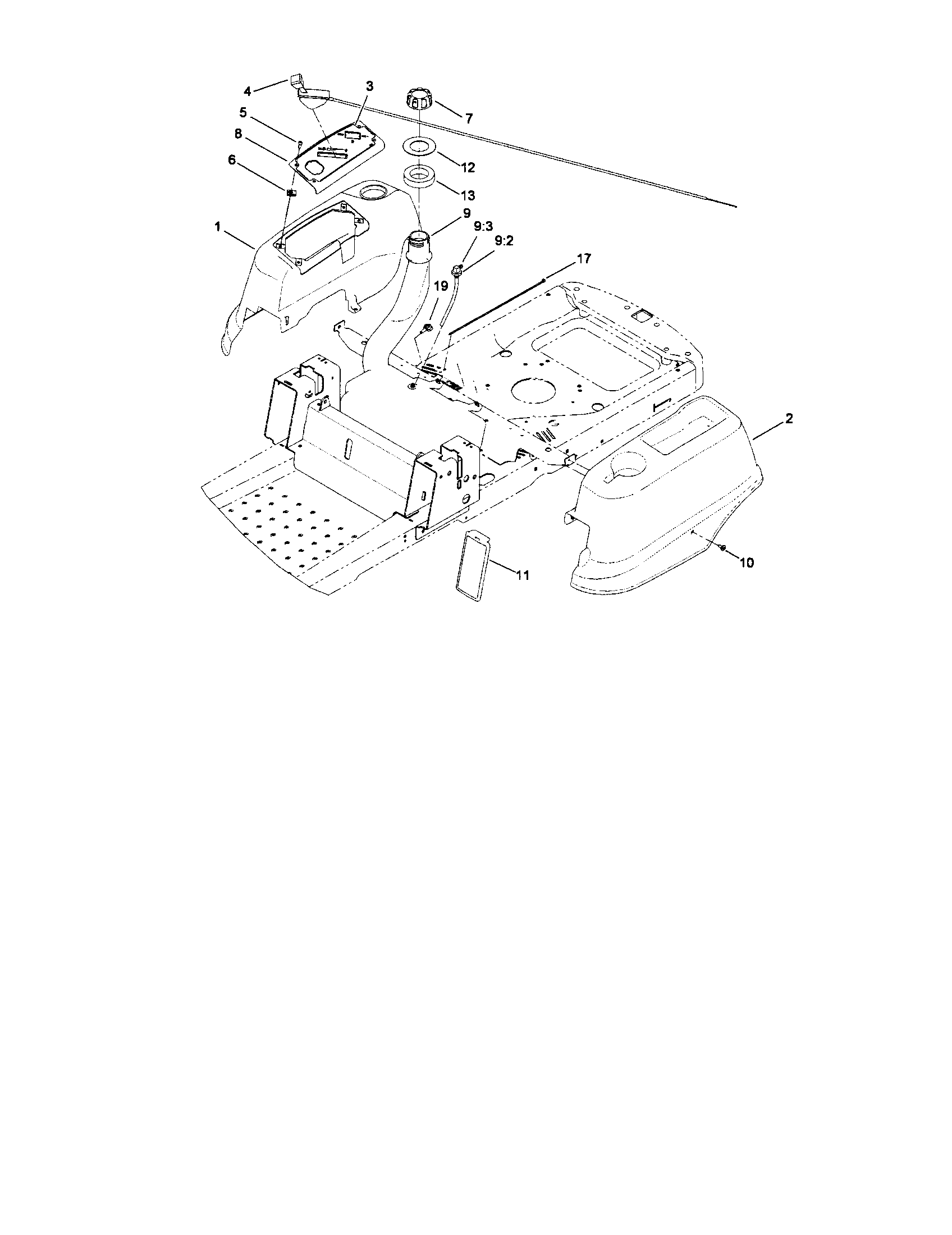 Styling/fuel system assembly