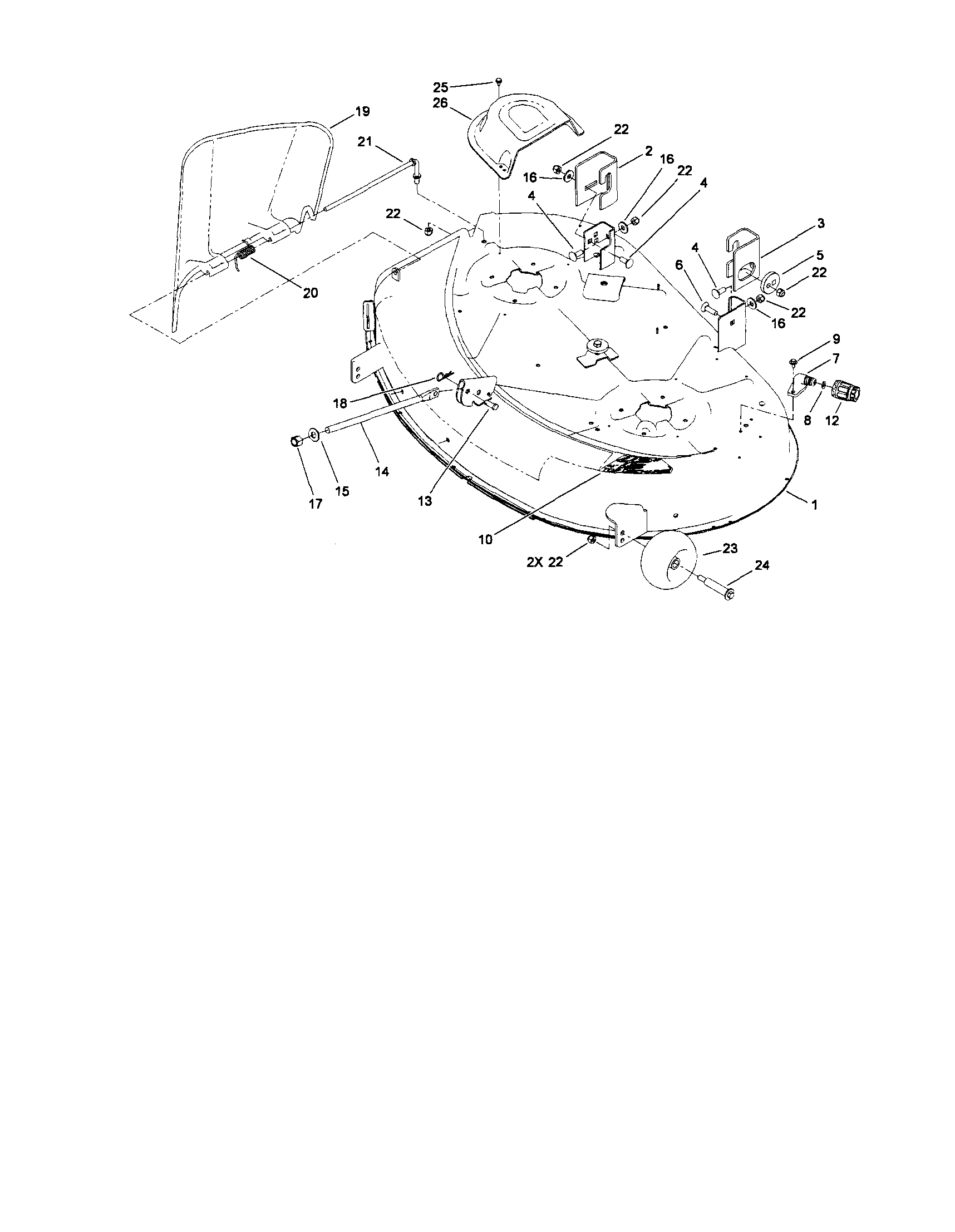 42" deck assembly