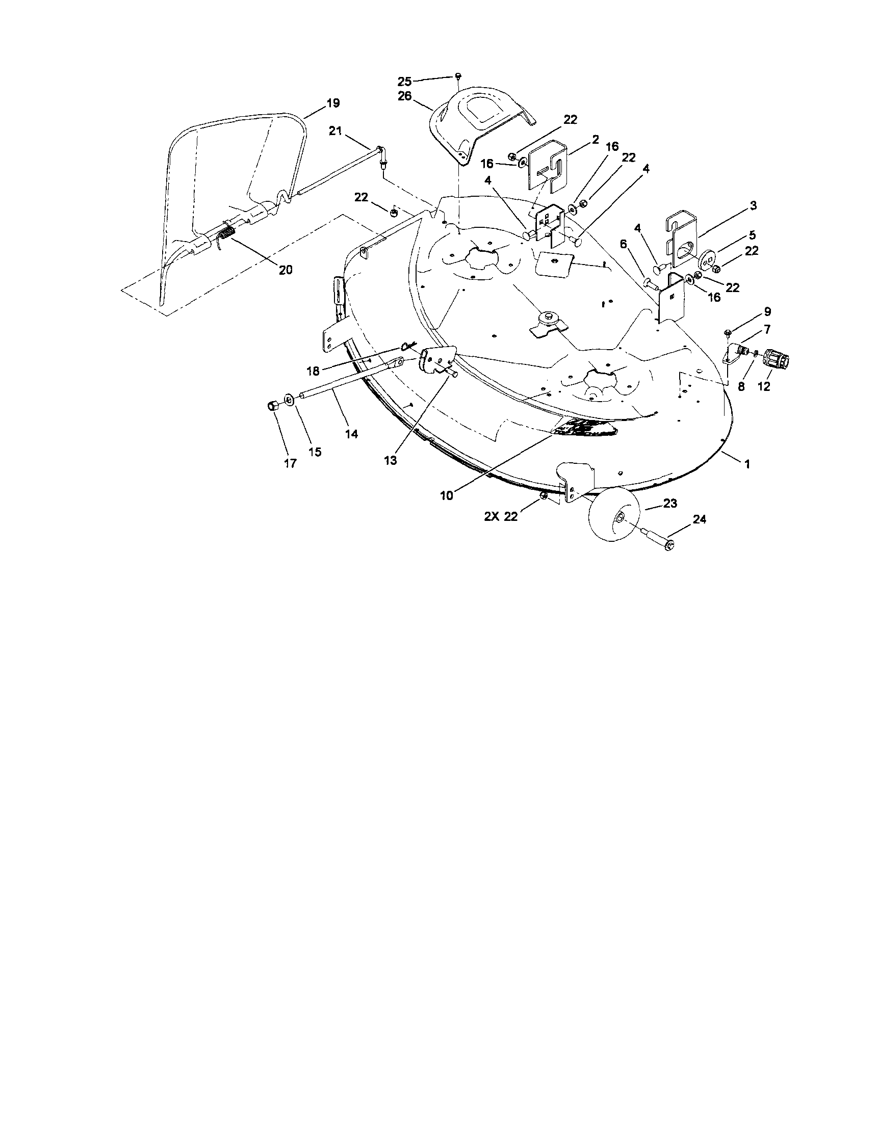 42" deck assembly
