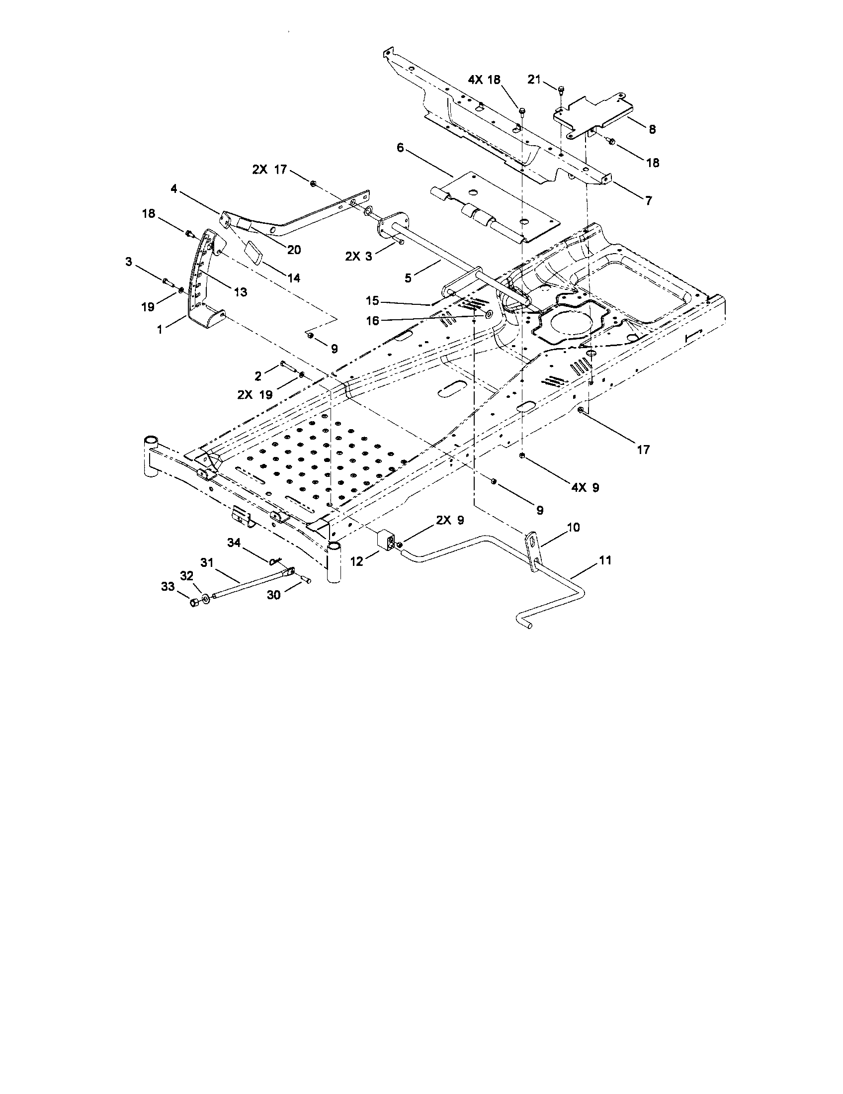 Deck lift assembly