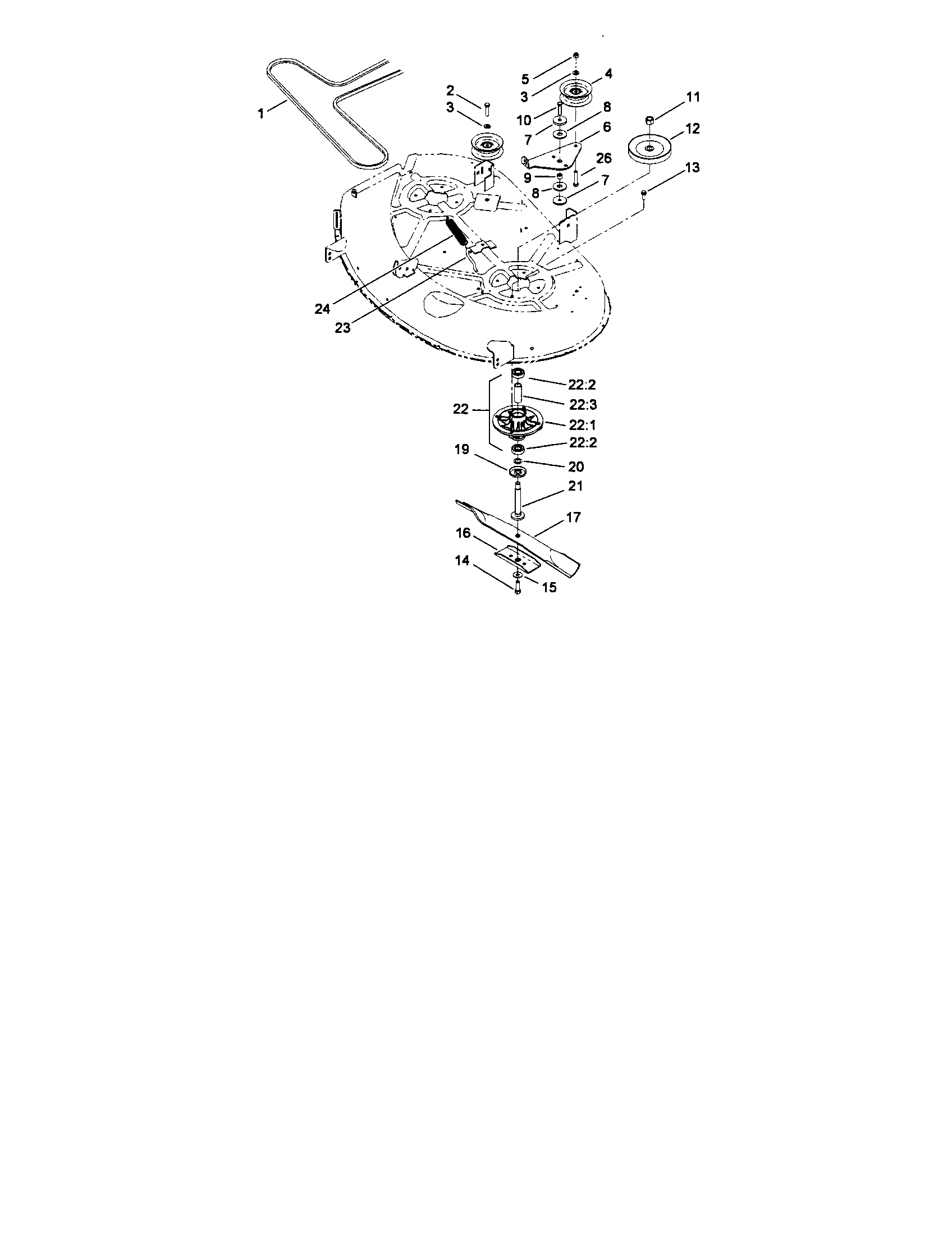 42" DECK SPINDLE/BELT DRIVE