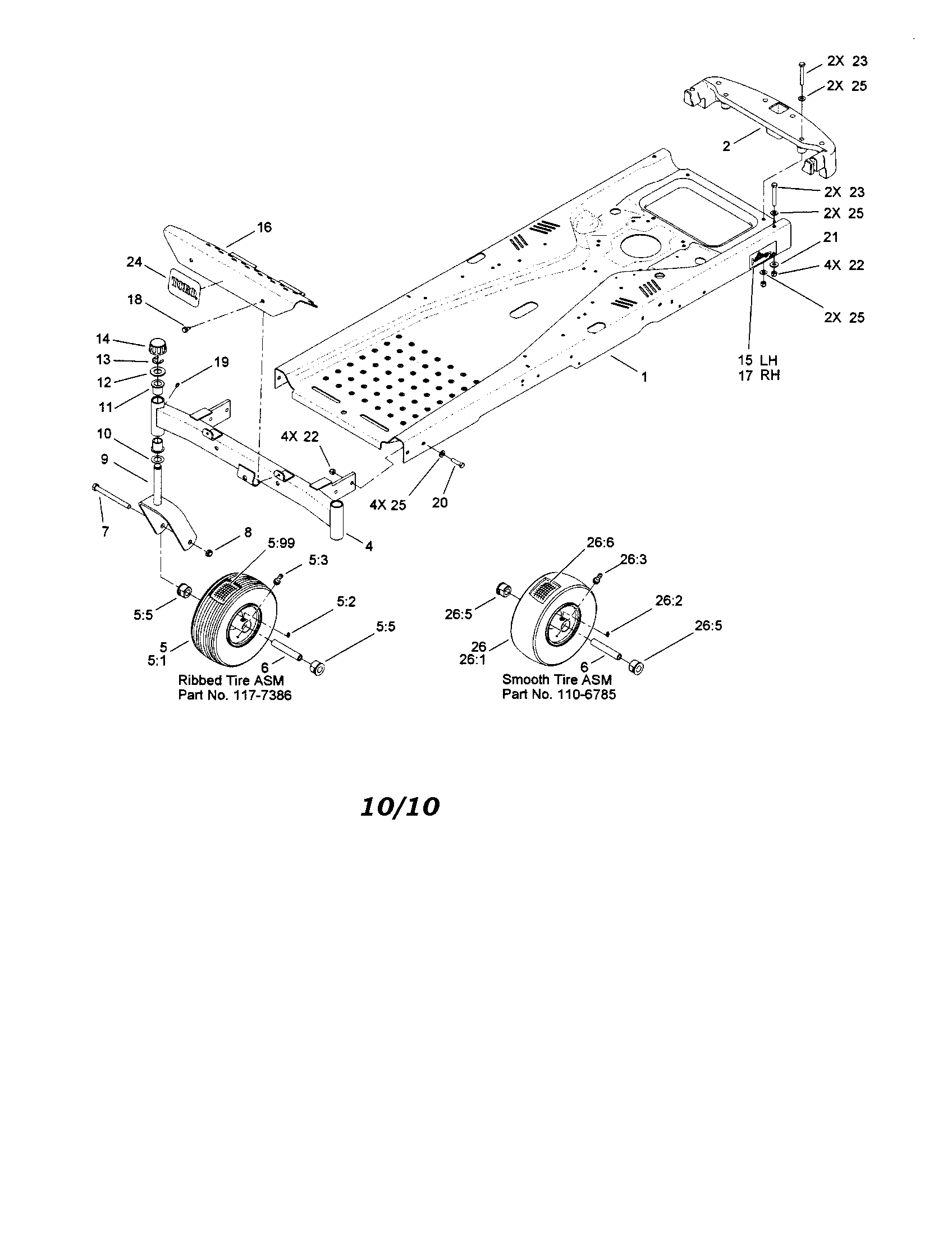 Frame & caster wheel assembly