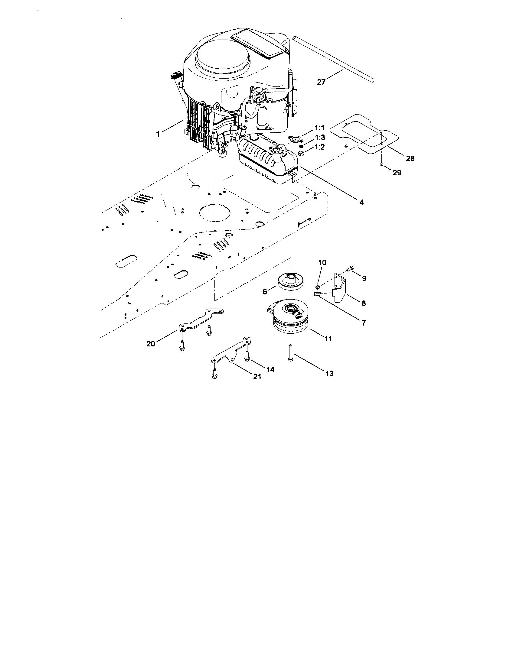 Engine & clutch assembly
