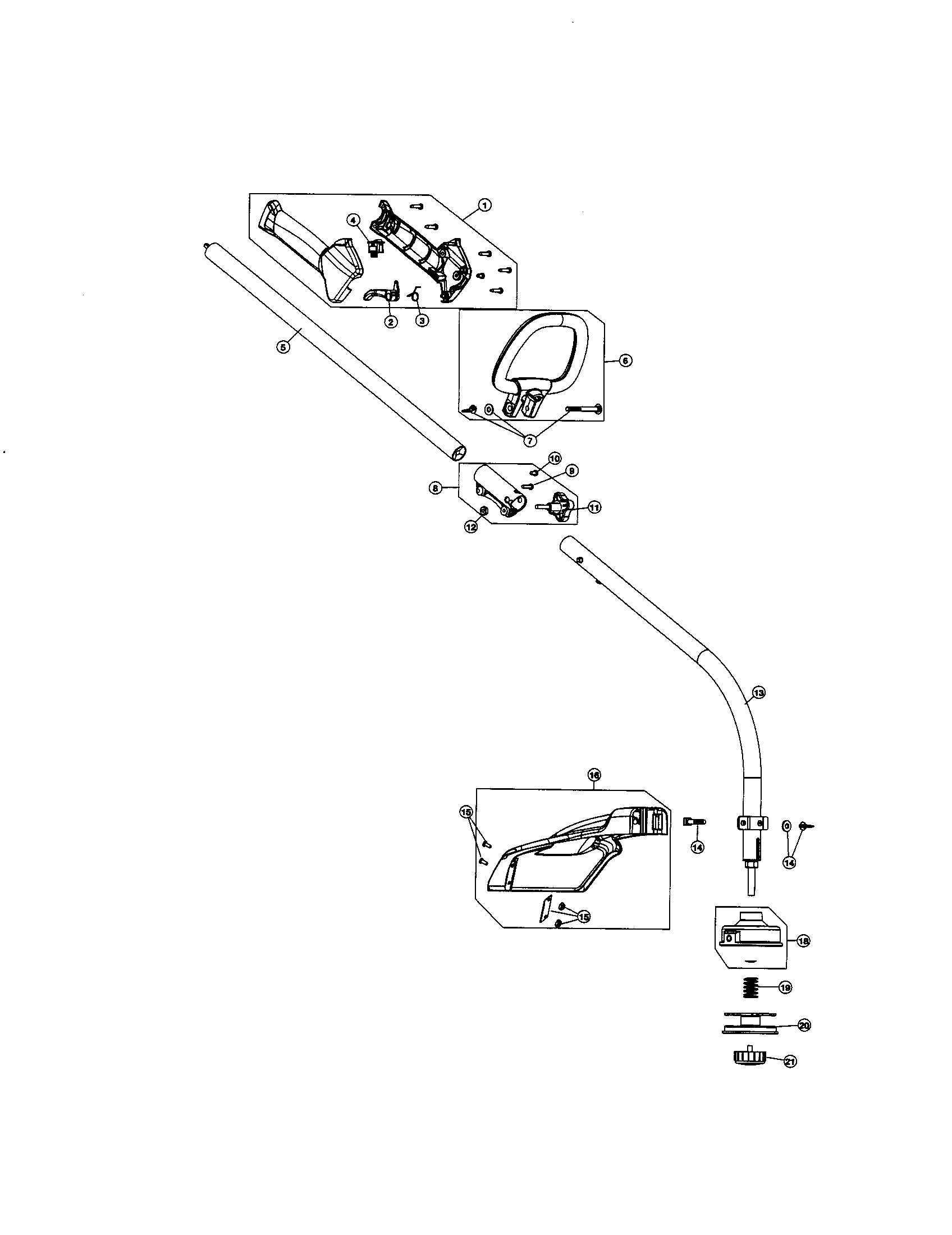 Handle/shield/shaft