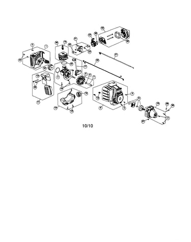 Short block/fuel tank/muffler