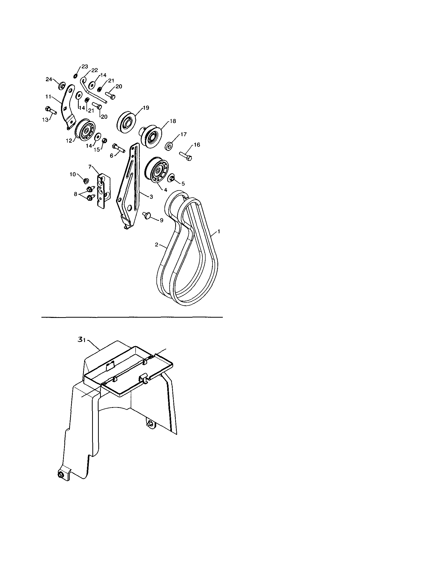 IMPELLER & TRACTION BELTS/COVER