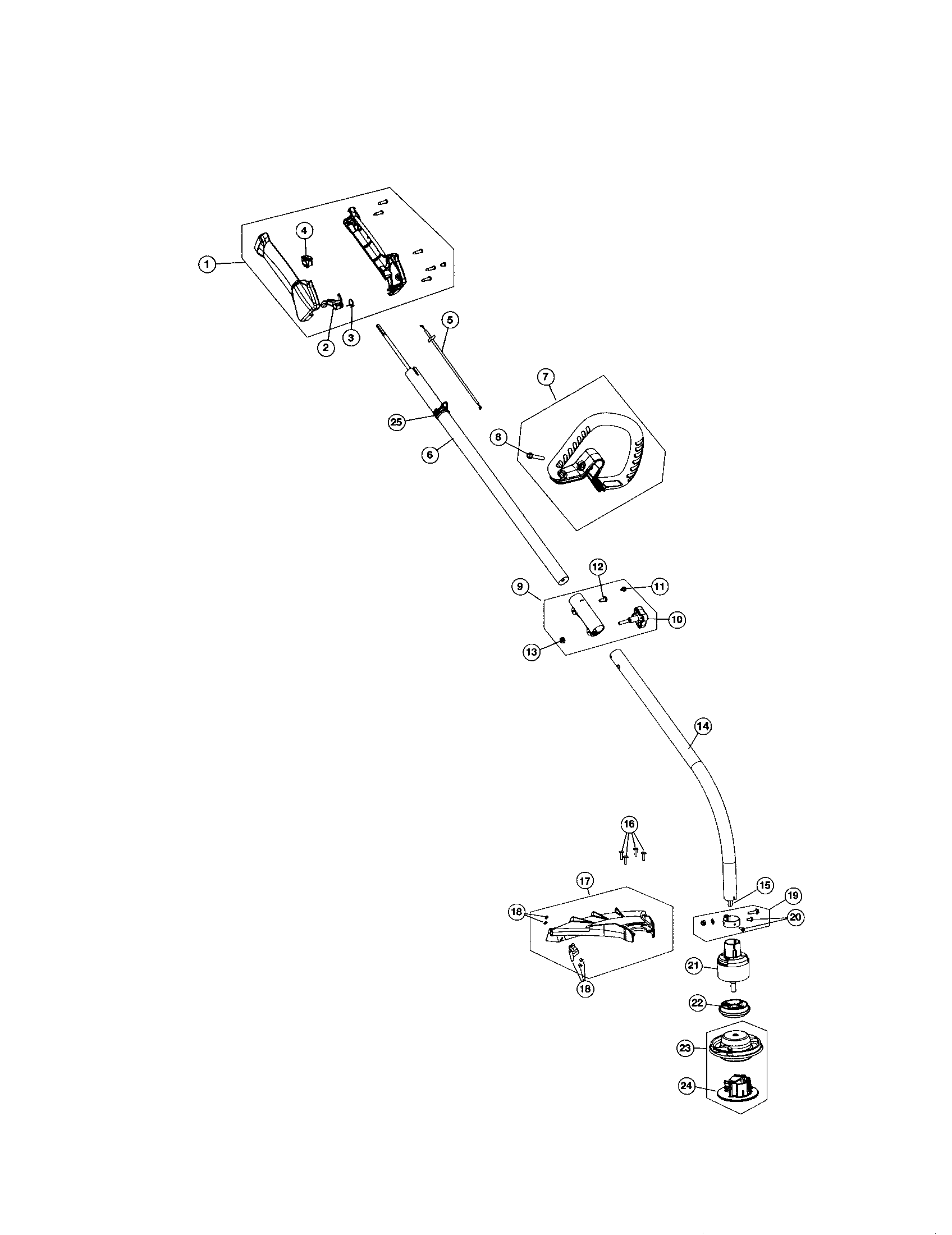 Shaft/handle/shield