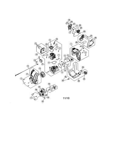 Short block/fuel tank/muffler