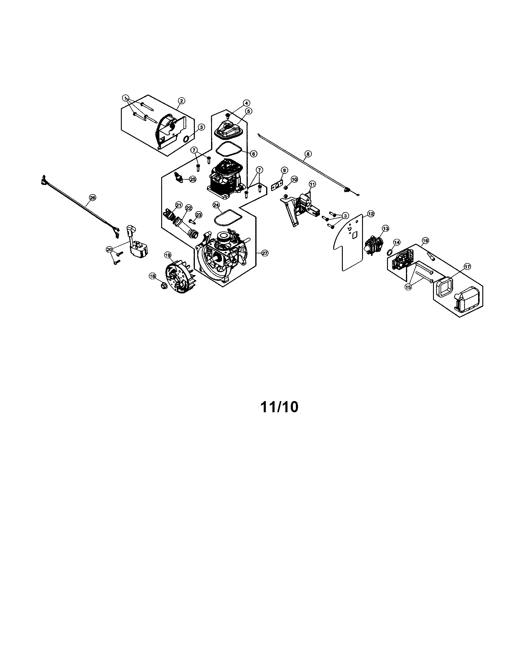 Short block/air cleaner/muffler
