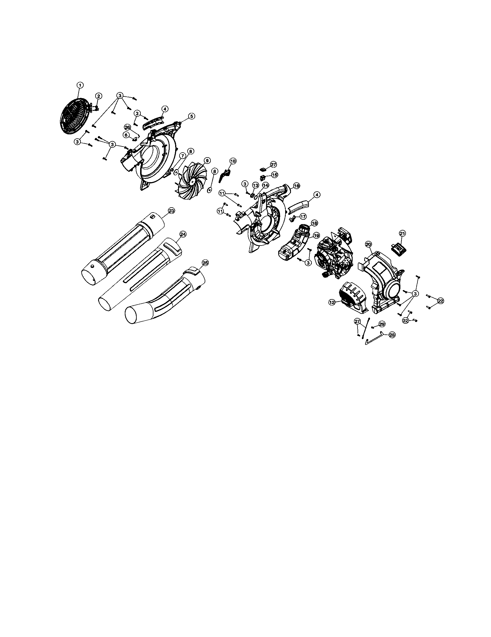 Impeller/fuel tank/tubes