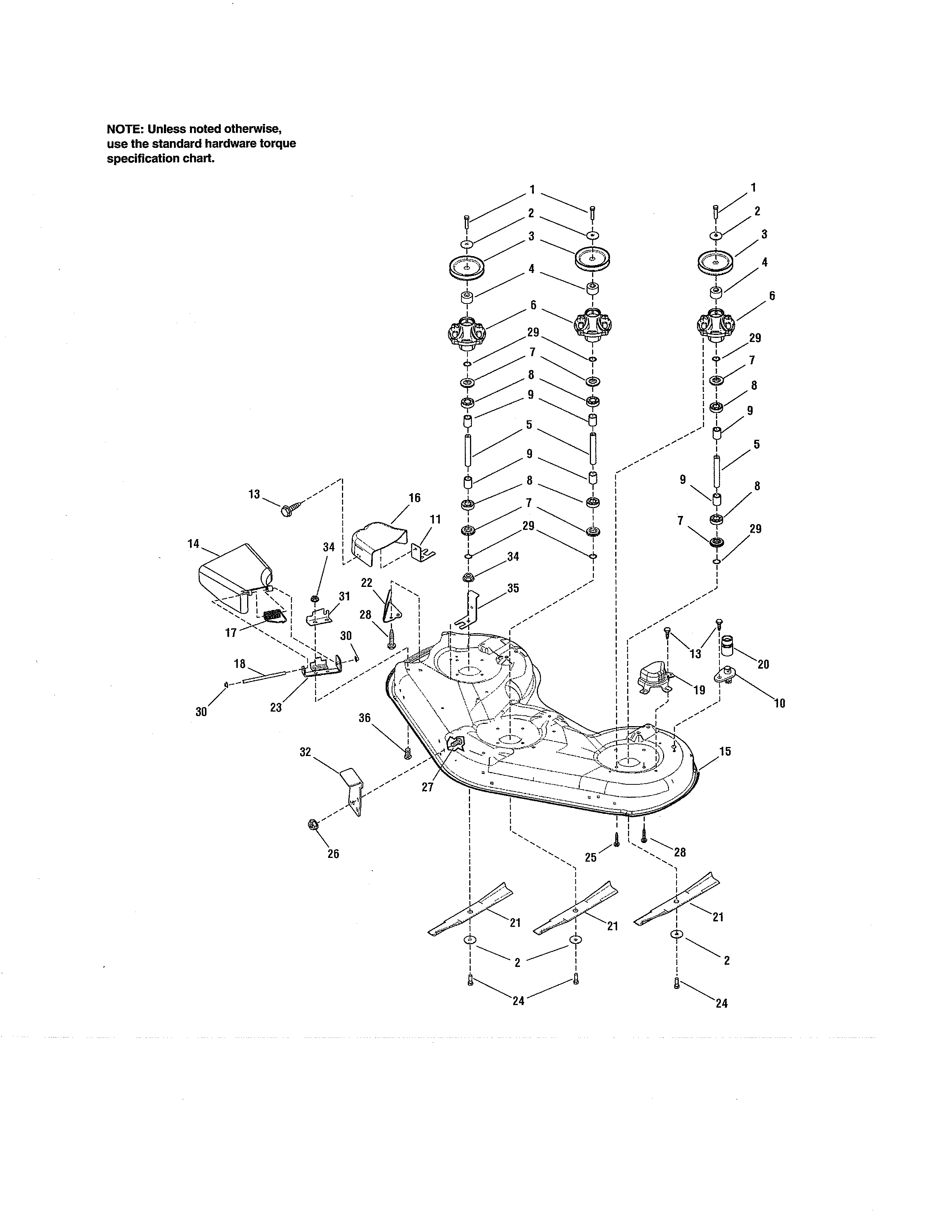 52" DECK-HOUSING/ARBOR