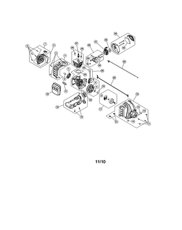 Short block/fuel tank/muffler