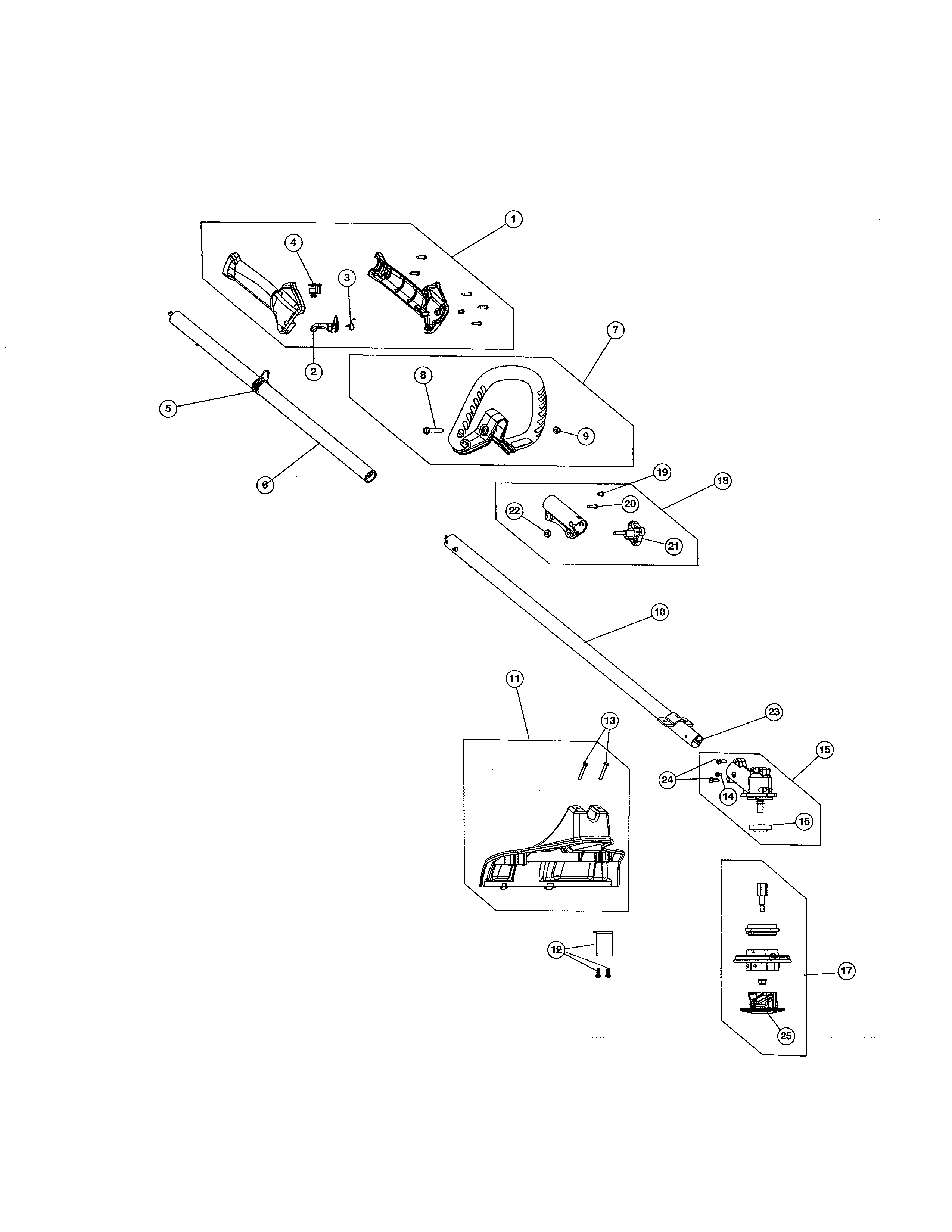 Shaft/handle/shield