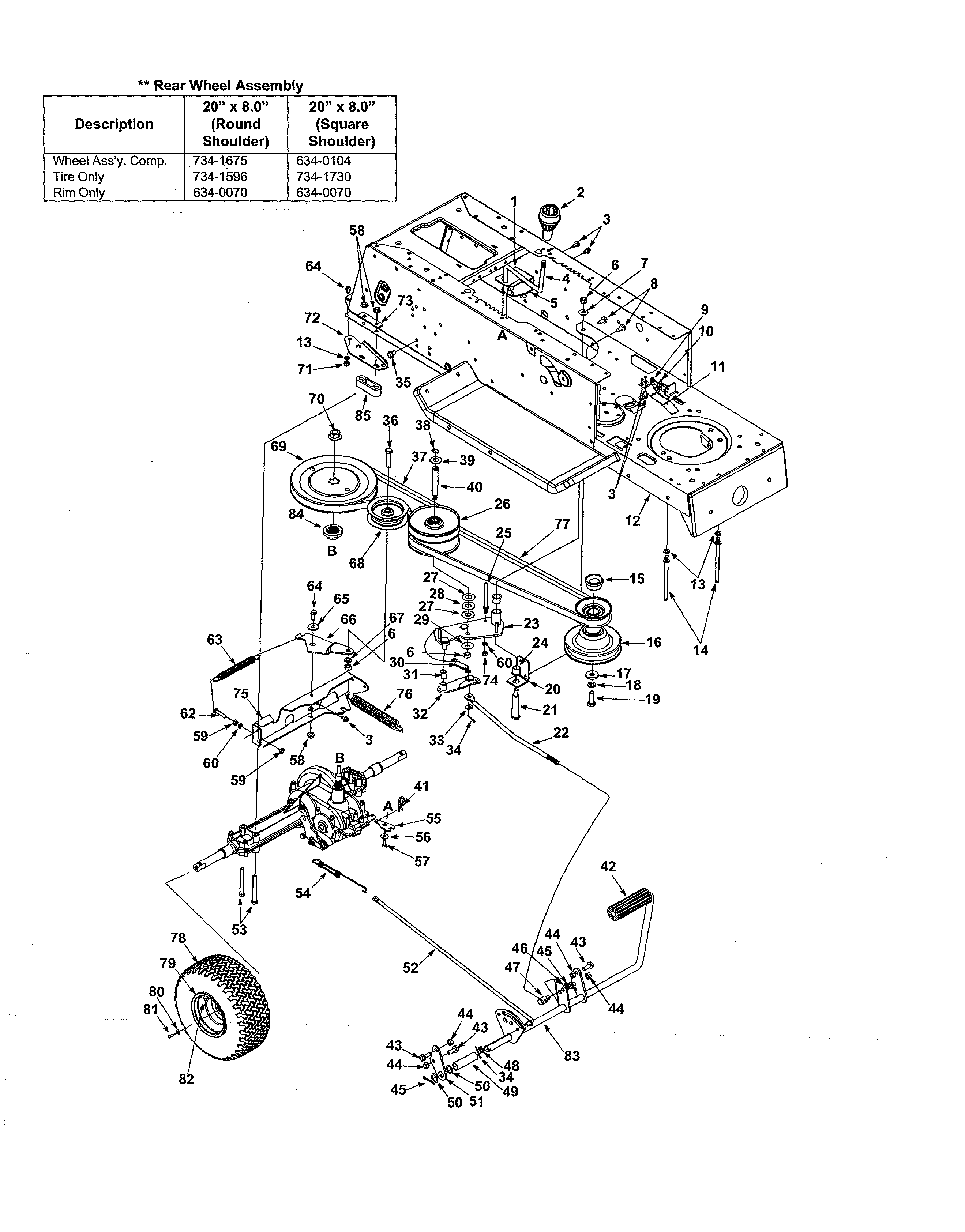 LOWER FRAME/REAR WHEEL