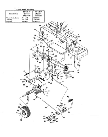 Lower frame/rear wheel