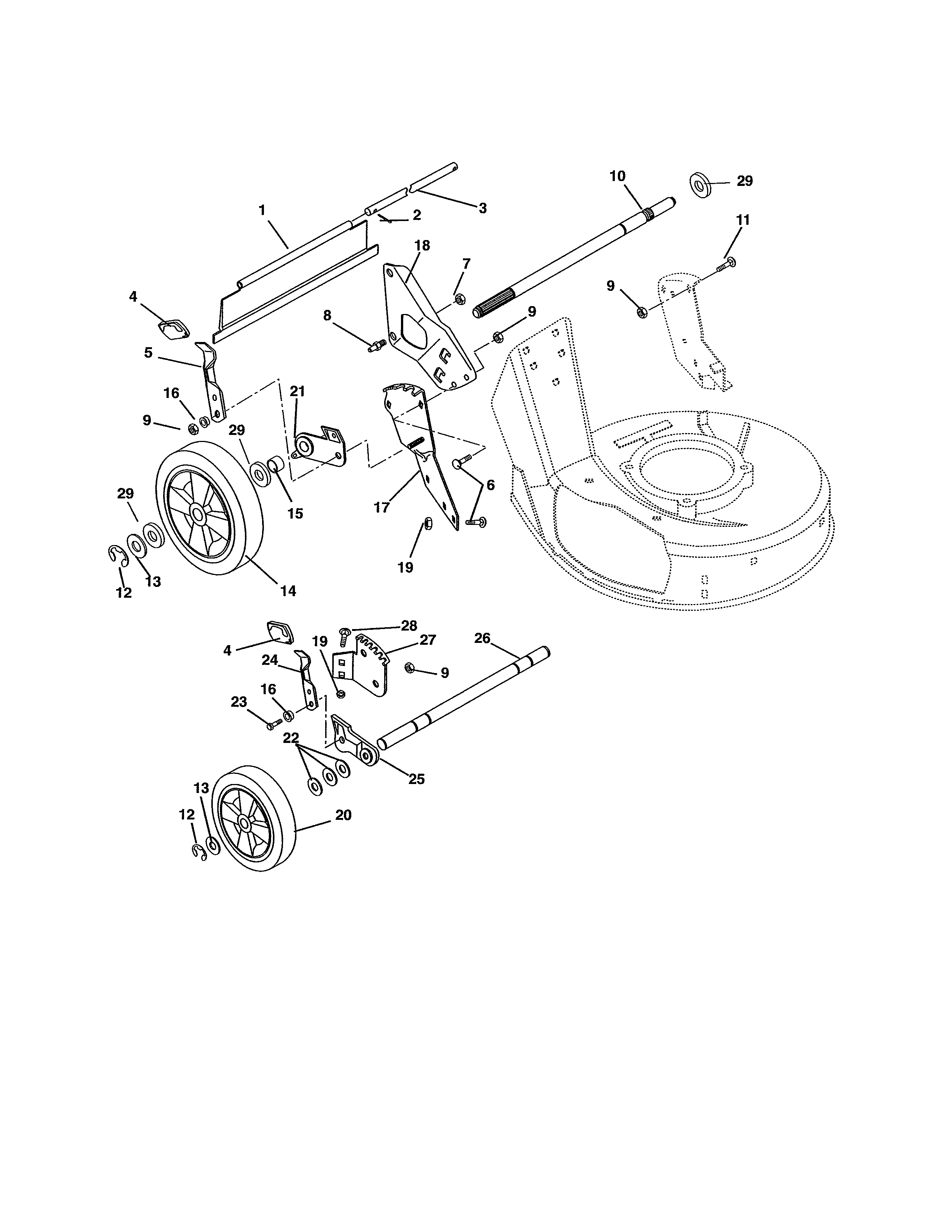 Wheels/adjuster