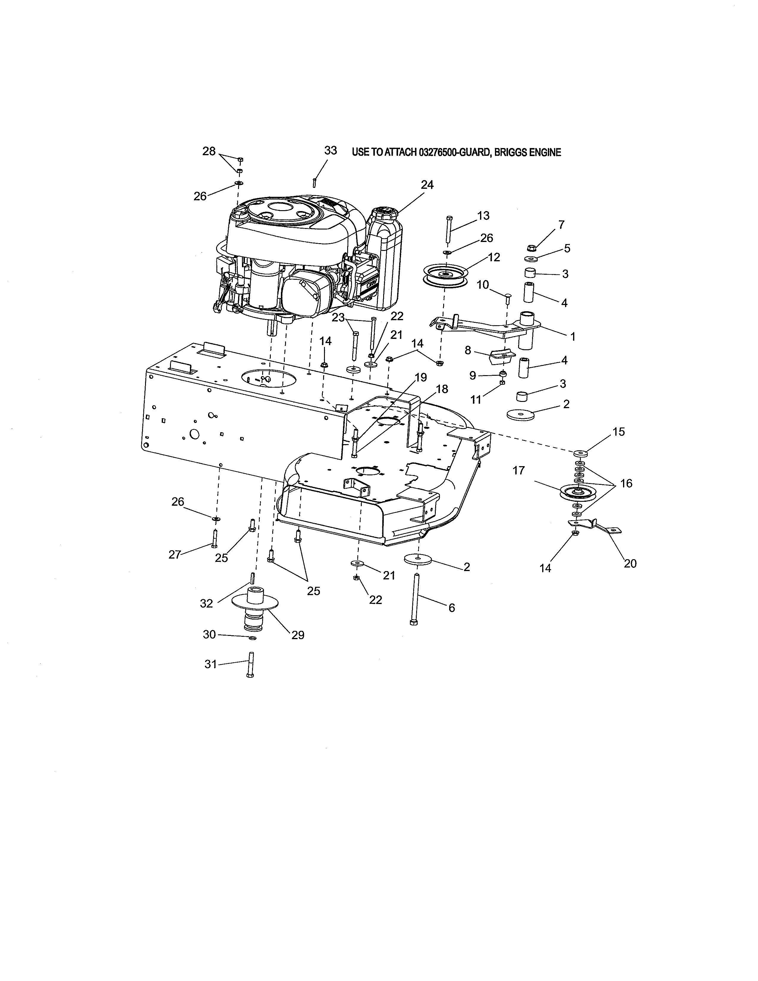 Engine/clutch/idler