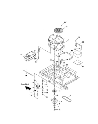 Engine/exhaust/belts/idlers