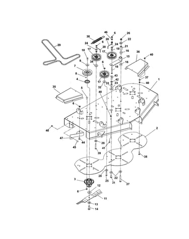 Mower deck/belt/idlers/blades