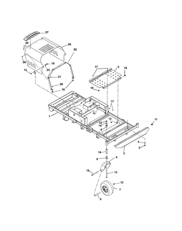 Frame/hood/footrest/casters/tires