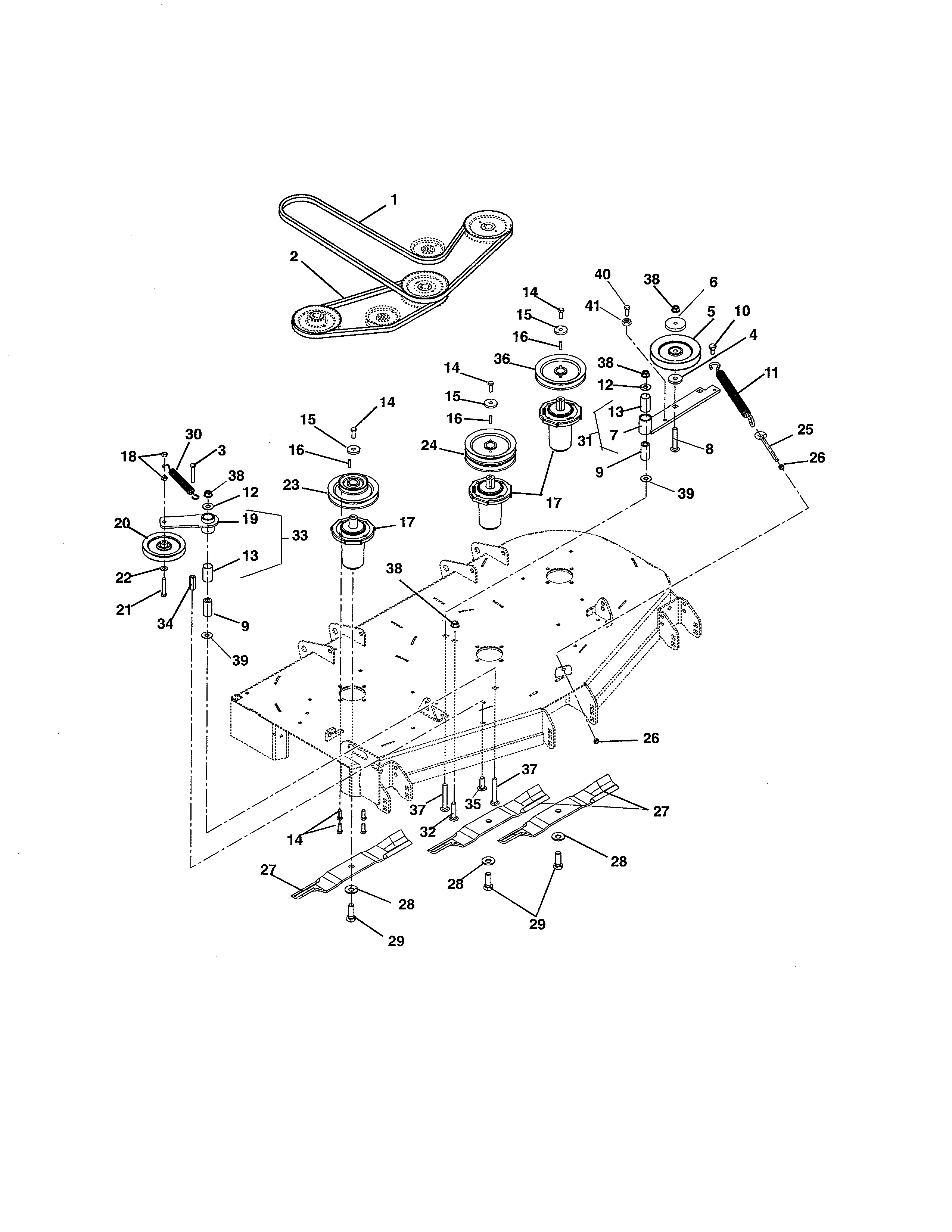 Belts/spindles/idlers/blades