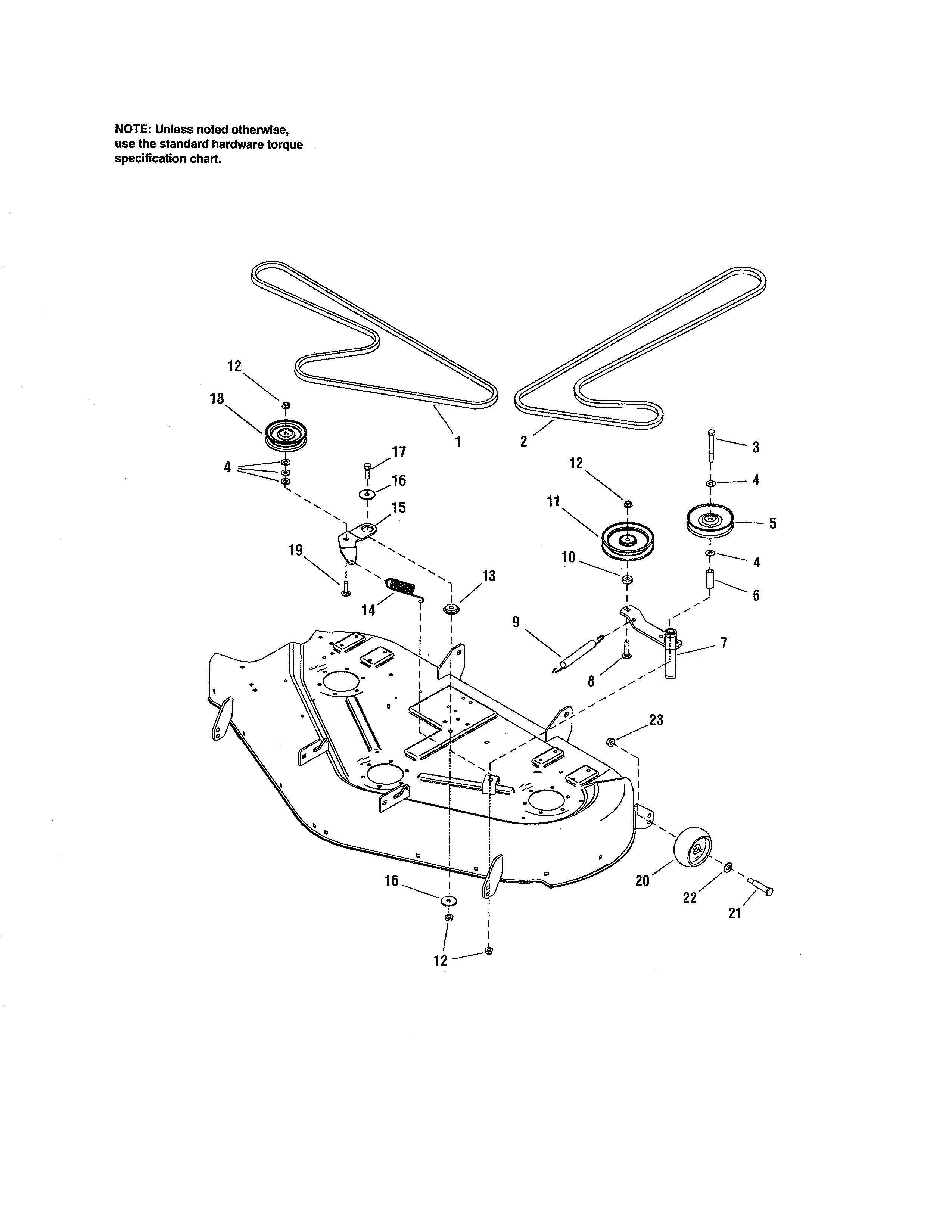 44"/50" DECK-CLUTCH/SUPPORT