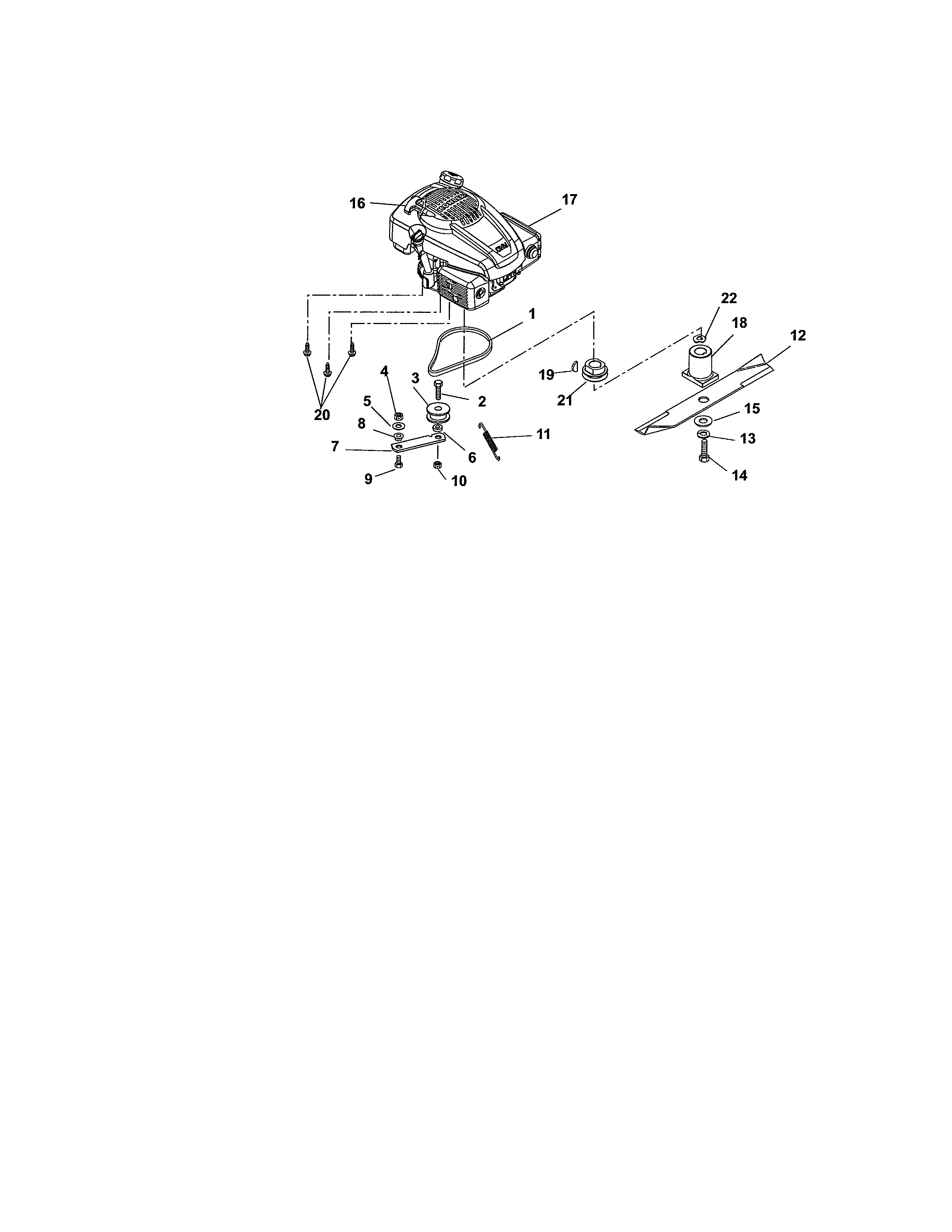 Engine/blade/belt