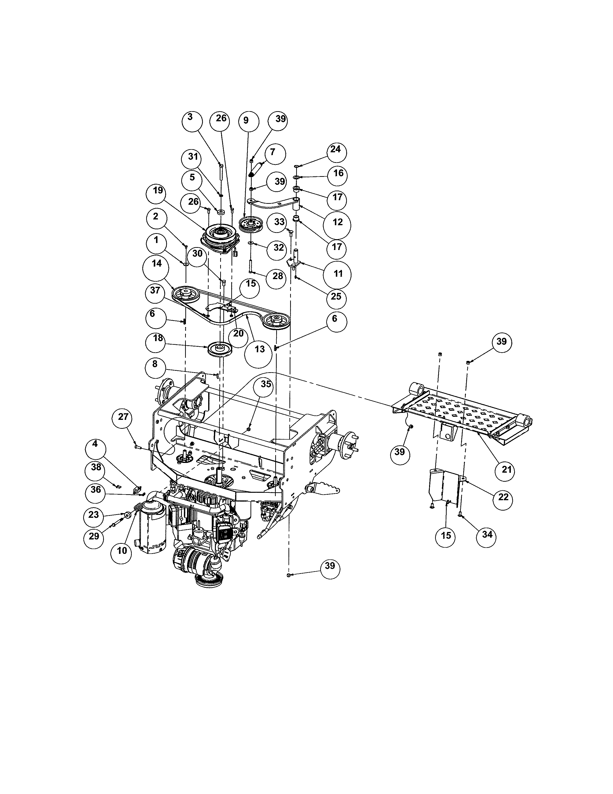 Clutch/pump/foot plate