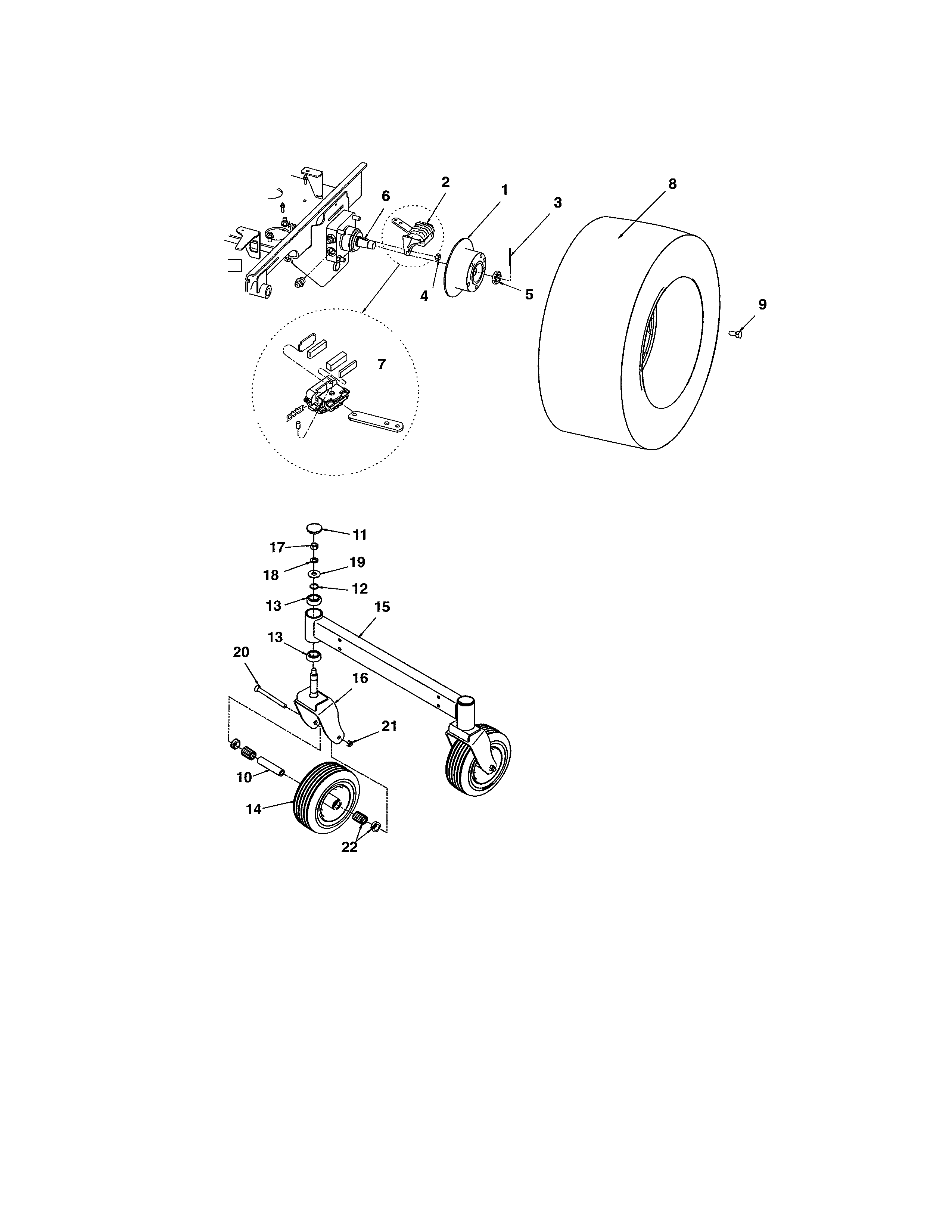 CASTERS/WHEELS/BRAKE