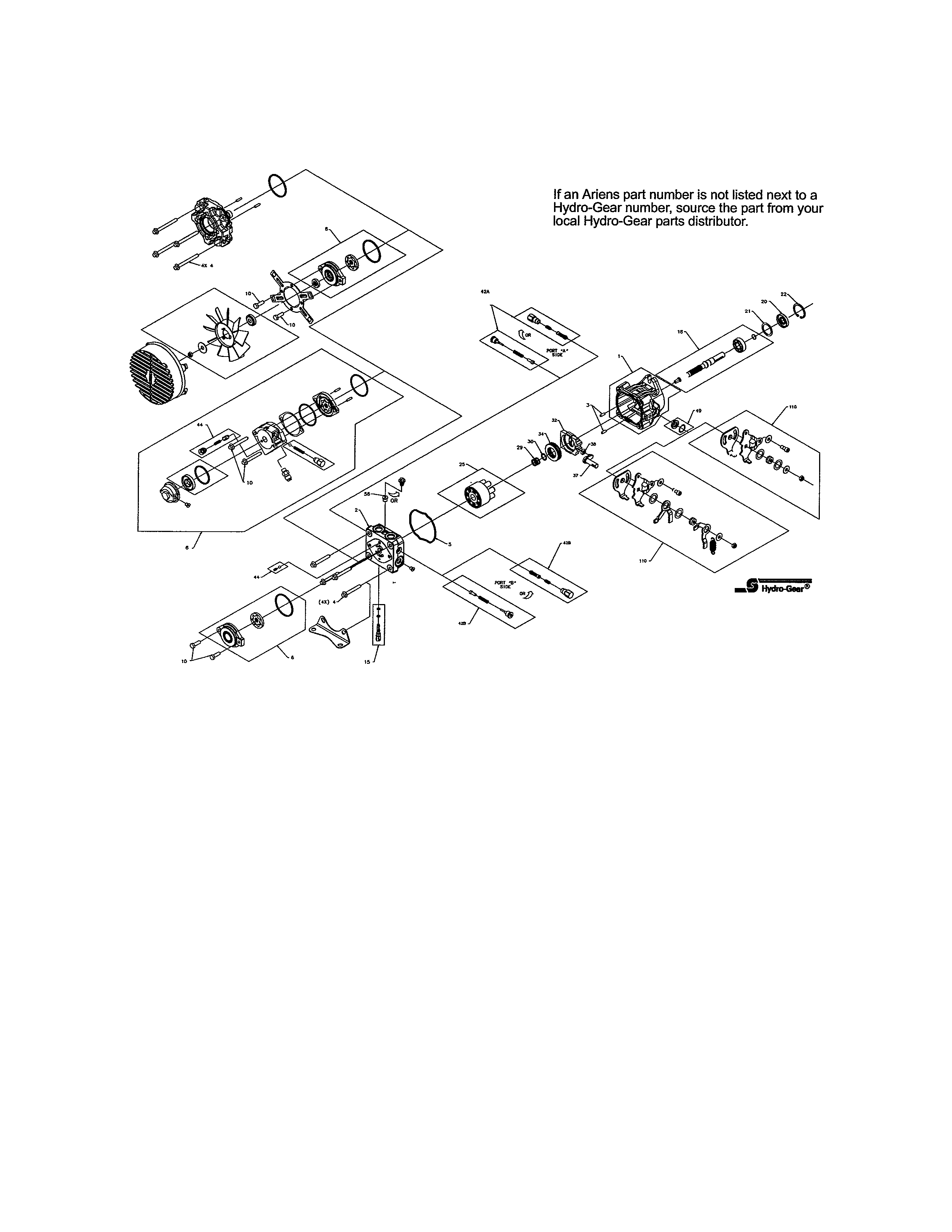 Hydro-gear hydrostatic pump