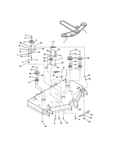 Belts/spindles/idlers/mower blades