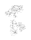 Front axle/casters/wheels