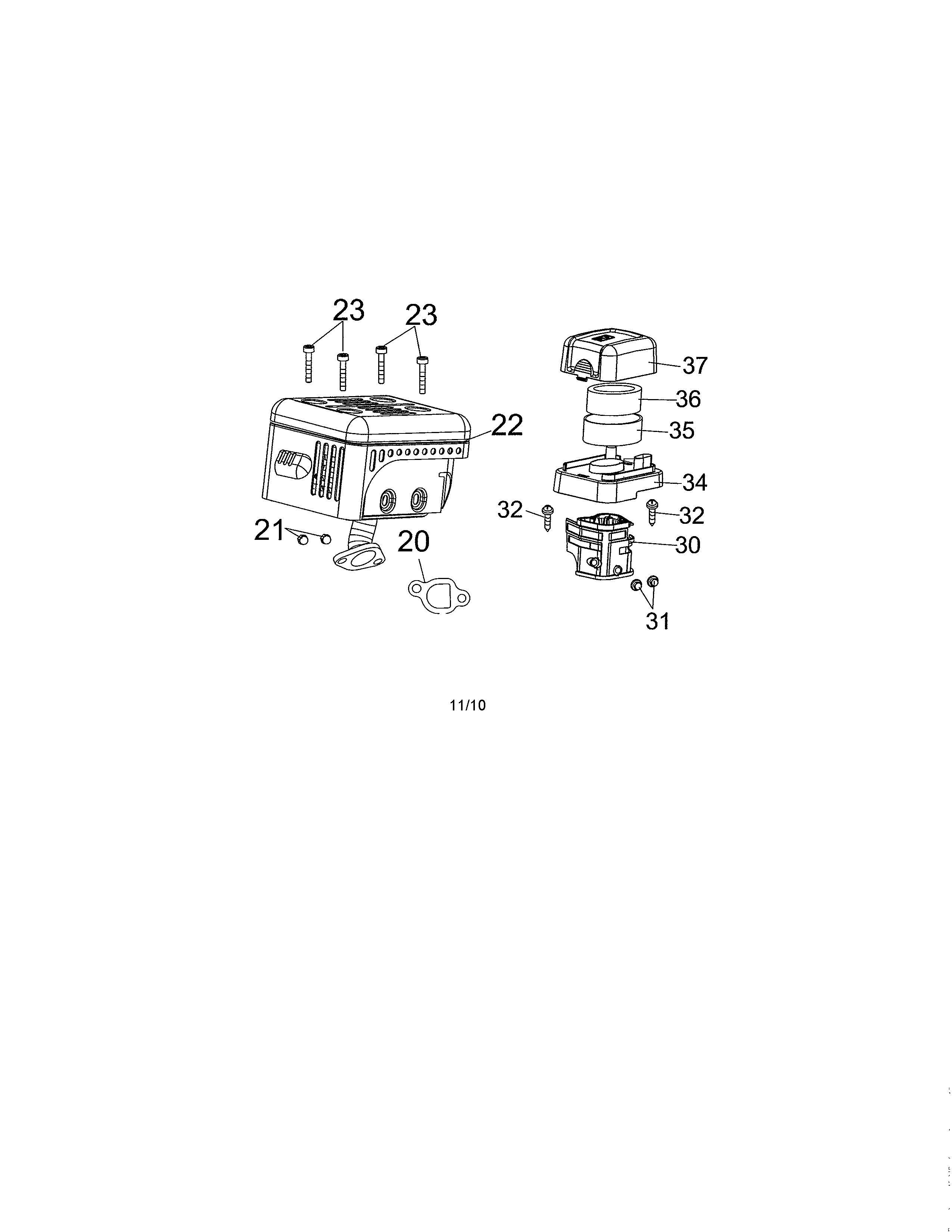 Muffler/air cleaner
