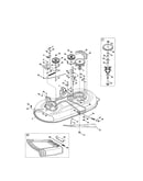 Deck/spindle pulley/chute deflector